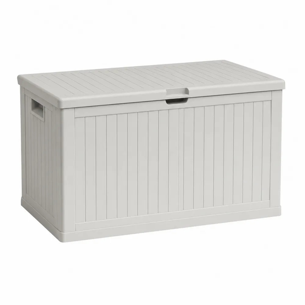 Baúl de plástico gris 117x56x45 cm para exterior