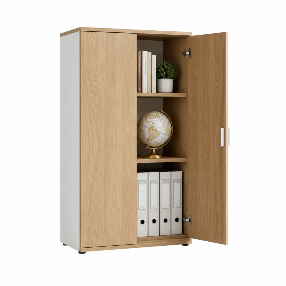 Armario de tablero de partículas con puertas y estantes