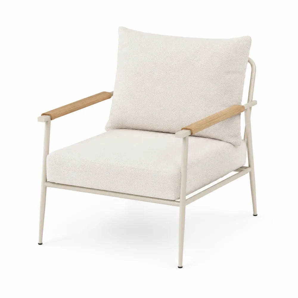 Silla de metal y madera de haya blanca