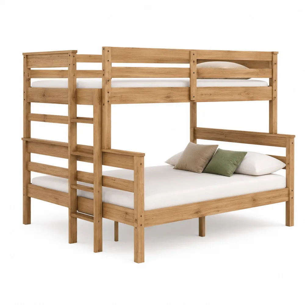 Litera de Madera de Roble con Dos Niveles