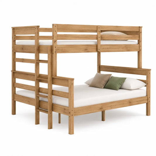 Litera de Madera de Roble con Dos Niveles