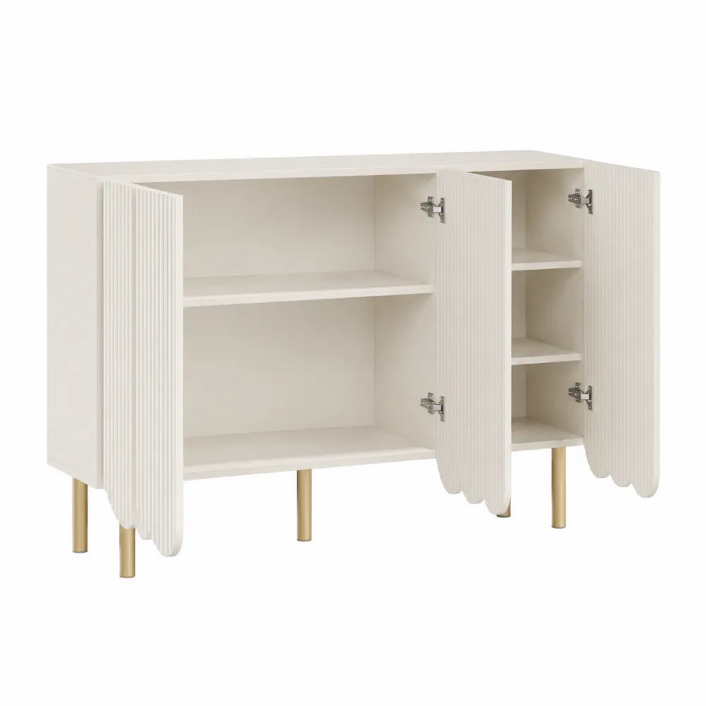 Armario blanco de madera MDF y patas de metal 100x30x85 cm