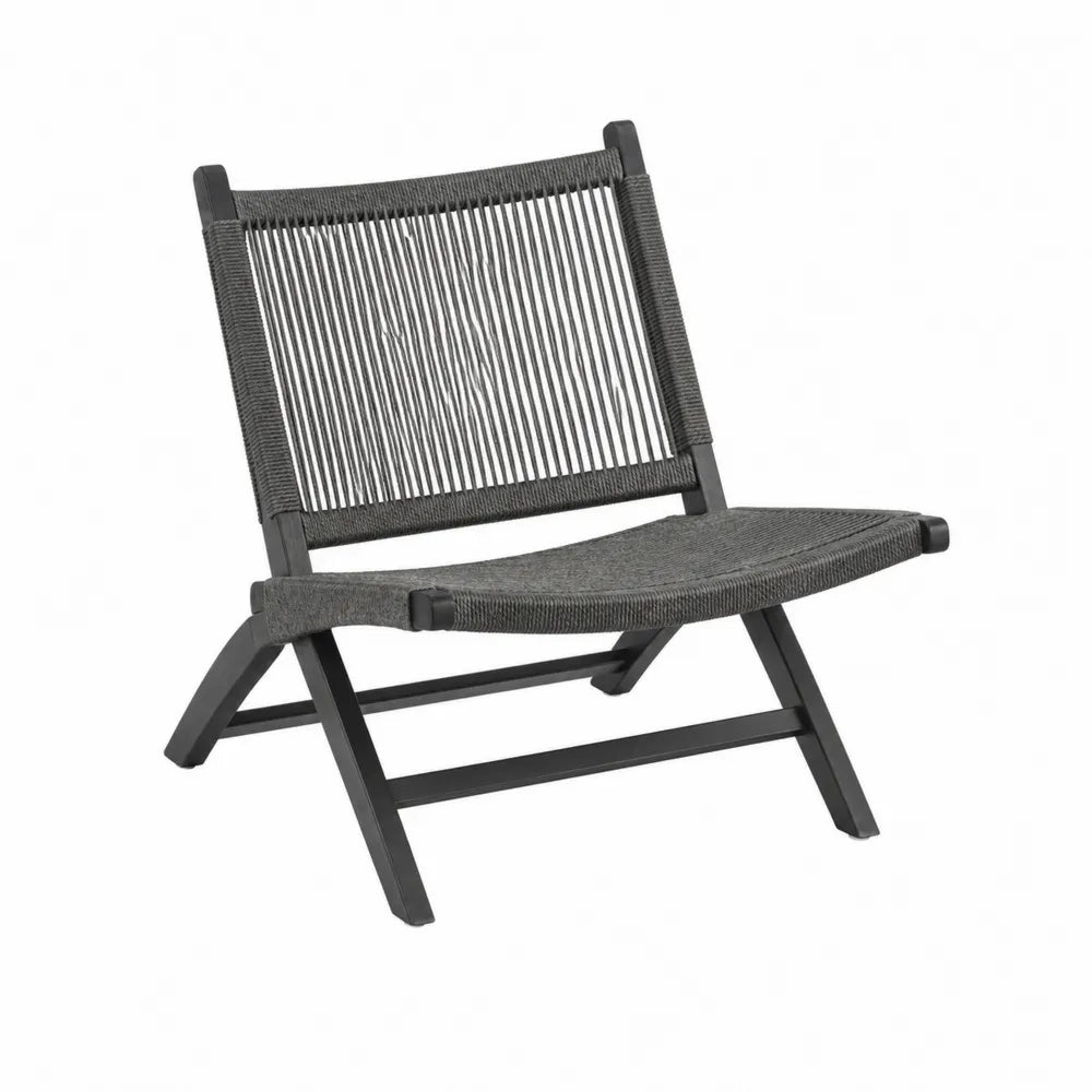 Silla plegable de aluminio y cuerda de poliéster gris 60x58x69 cm