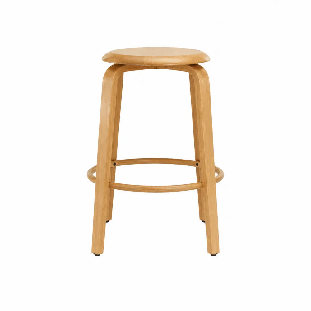Taburete de madera contrachapada de 75 cm en color natural