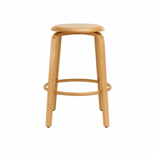 Taburete de madera contrachapada de 75 cm en color natural