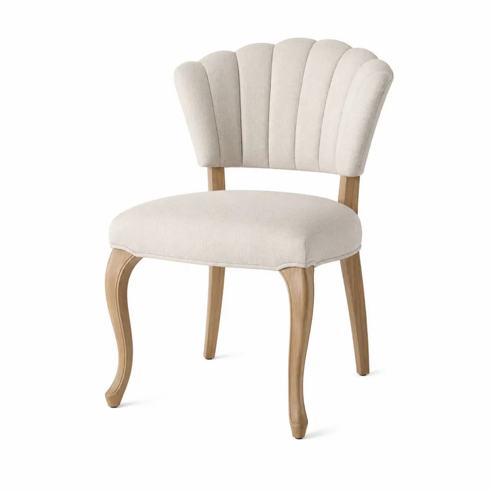 Silla de comedor de tela de poliéster y madera, altura 87 cm