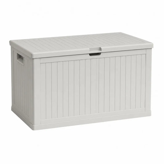 Baúl de plástico gris 117x56x45 cm para exterior
