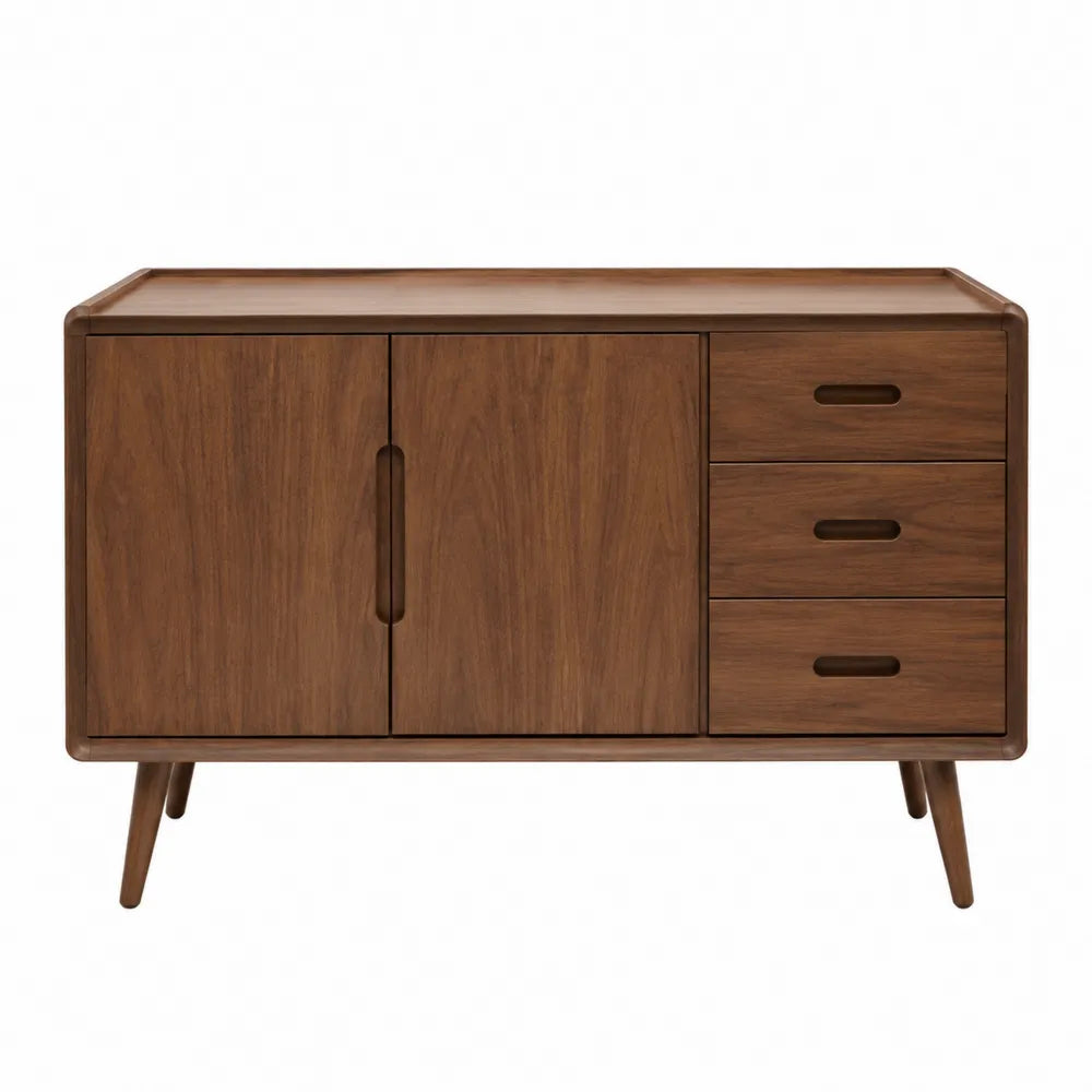 Aparador de Madera de Nogal con Puertas y Cajones