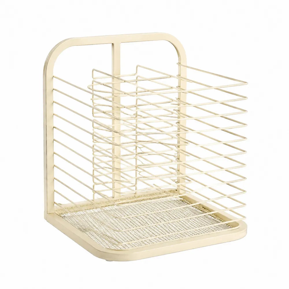 Estante organizador de metal beige 30x30x25 cm