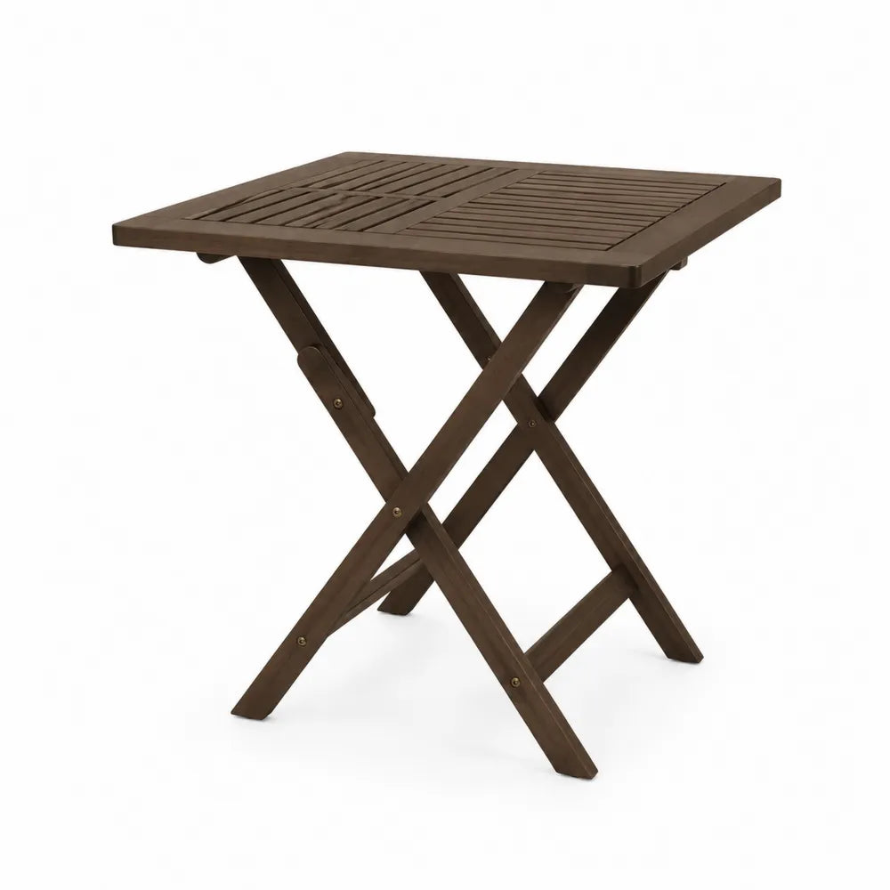 Mesa plegable de madera de acacia marrón