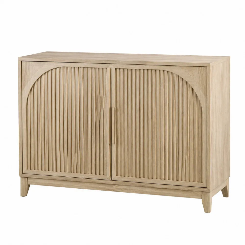 Aparador de madera de roble claro 120x40x80 cm