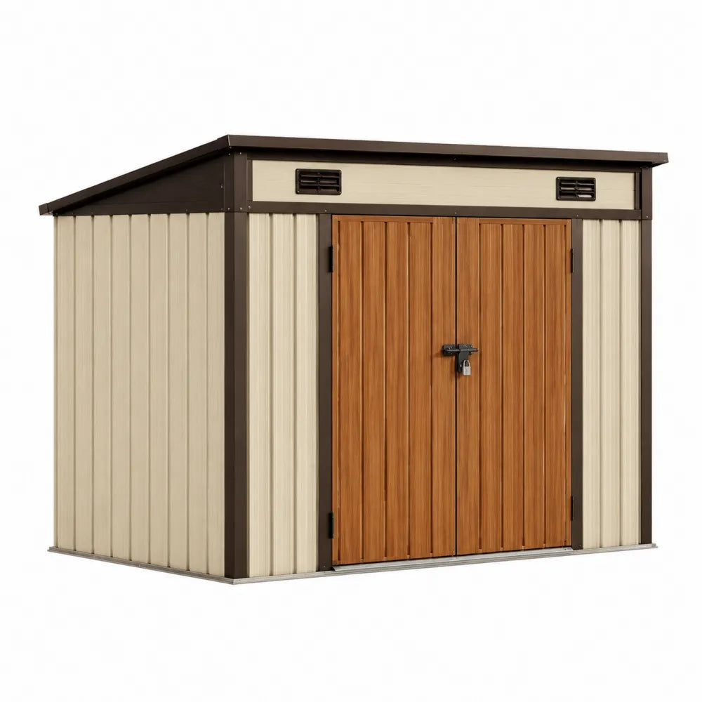Cobertizo de metal con puertas de acero 213x130x173 cm