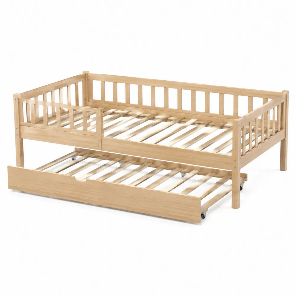 Cama nido de madera de pino natural 200x90 cm