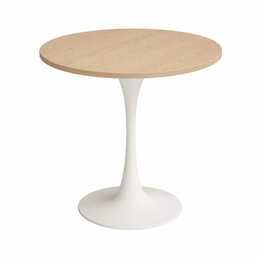 Mesa redonda de madera y metal, diámetro 80 cm