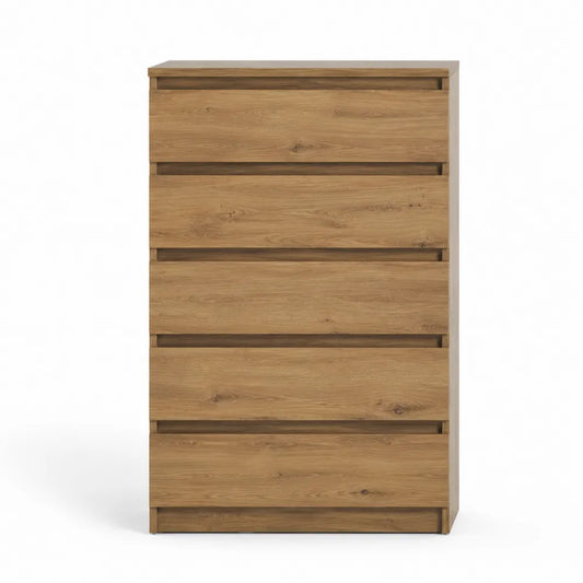 Cajonera de madera de roble con 5 cajones
