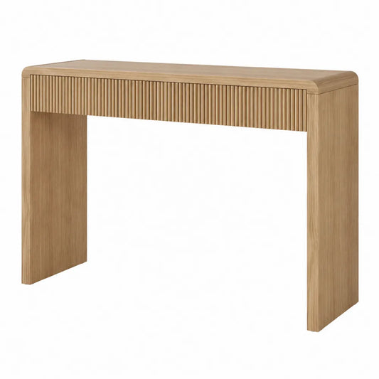 Consola de madera de chapa de roble 120x40x75 cm